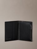 Black Leather RFID Emblem Logo Billfold Wallet  Men