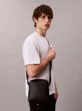 Black Embossed Monogram Logo Reporter Bag  Men