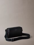 Black Emblem Saffiano Crossbody Camera Bag  Men