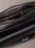 Black Emblem Saffiano Crossbody Camera Bag  Men