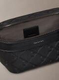 Black Embossed Emblem Logo Bum Bag  Men