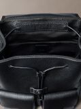 Black Pebbled Signature Logo Trolley Backpack  Men