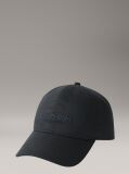 Black Linen Logo Cap  Men