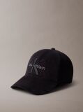 Black Layered Monogram Logo Graphic Baseball Cap  Men