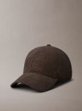 Brown Corduroy Logo Embroidery Cap  Men