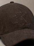 Brown Corduroy Logo Embroidery Cap  Men
