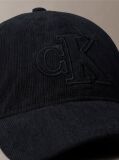 Black Corduroy Logo Embroidery Cap  Men