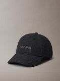 Black Felt Embroidered Logo Cap  Men