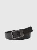 Black Leather Buckle Belt  Men