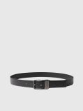 Black Leather Buckle Belt  Men