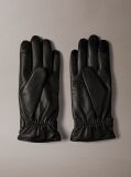 Black Soft Nappa Leather Touchscreen Gloves  Men