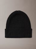Black Cotton Cashmere Blend Beanie  Men