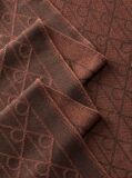 Brown Wool Blend Emblem Logo Scarf  Men
