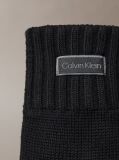 Black Knit Cotton Logo Gloves  Men