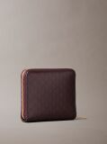 Red Allover Monogram Square Zip Wallet  Women