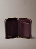 Red Allover Monogram Square Zip Wallet  Women