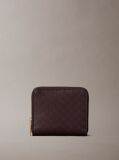 Brown Allover Monogram Square Zip Wallet  Women