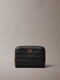 Black Leather Croc-Effect RFID Wallet  Women