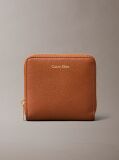 Brown Foil Logo Square Zip Wallet  Women