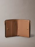 Black Foil Logo Double Zip Card Holder  Women