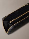 Black Allover Emblem Logo Zip Wallet  Women