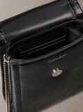 Black Emblem Logo Crossbody Phone Bag  Women