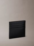 Black Leather RFID Monogram Cardholder  Women