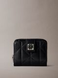 Black Quilted RFID Emblem Logo Wallet  Women