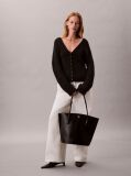 Black Monogram Logo Hardware Tote Bag  Women