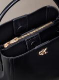 Black Monogram Logo Hardware Bucket Bag  Women