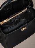 Black Monogram Logo Hardware Bucket Bag  Women