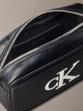 Black Embossed Monogram Logo Camera Bag  Women