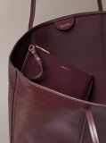 Red Allover Monogram Logo Tote Bag with Pouch  Women