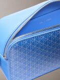 Blue Allover Monogram Logo Camera Bag  Women