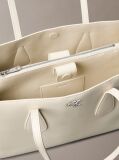 White Monogram Medium Work Tote Bag  Women