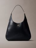 Black Monogram Hardware Curved Shoulder Bag  Women