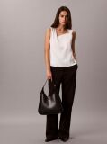 Black Monogram Hardware Curved Shoulder Bag  Women