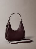 Red Embossed Monogram Crescent Bag  Women
