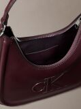 Red Embossed Monogram Crescent Bag  Women