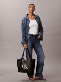 Black Signature Monogram Laptop Tote Bag  Women