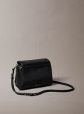 Black Padded Emblem Hardware Crossbody Bag  Women
