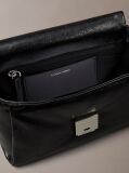 Black Padded Emblem Hardware Crossbody Bag  Women