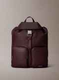Red Logo Strap Flap Backpack  Women