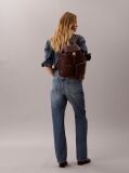 Red Logo Strap Flap Backpack  Women