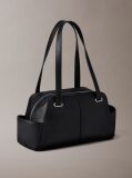 Black Embossed Monologo Shoulder Bag  Women