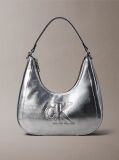 Silver Metallic Monogram Crossbody Shoulder Bag  Women