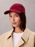 Red Emblem Monogram Logo Baseball Cap  Women