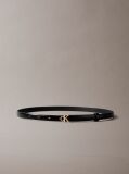 Black CK Monogram Buckle Leather Belt  Women