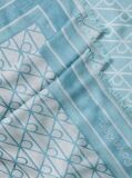 Blue Emblem Jacquard Square Modal Scarf  Women