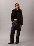 Black Wool Blend Monogram Scarf  Women